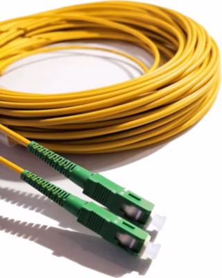 Elfcam – Fibre Optique SC/APC-SC/APC 100m (Jaune), 9/125um Monomode, Haute Perf., Livebox, SFR, Bbox, Mobistar