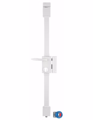 Boitier de serrure en applique Targa à fouillot pour porte d&rsquo;entrée, droite, 3 pts, axe 45mm, blanc – THIRARD