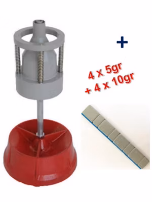 Equilibreuse de Roue Manuelle Portable + 100 Barrettes Plombs Masses d&rsquo;Equilibrage Adhésifs 4x5g+4x10g