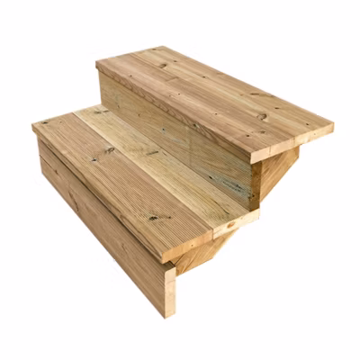 BERLIN Escalier extérieur bois 2 marches H 37cm L-80cm – avec contre marche