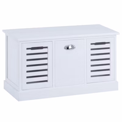 Banc de rangement TRIENT, 3 caisses, blanc