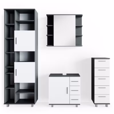 Vicco Ensemble de meubles de salle de bain Anthracite 4 parties