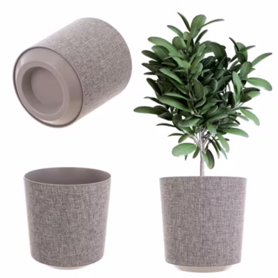 KADAX Pot de Fleur Pot de Fleur Couvercle en Plastique Support de Fleur 30 cm Taupe