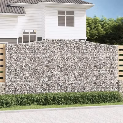 vidaXL Panier de Gabions Arqué Cage à Gabion Mur de Gabion Panier à Pierre Gabion pour Pierre Jardin Patio Extérieur 153420