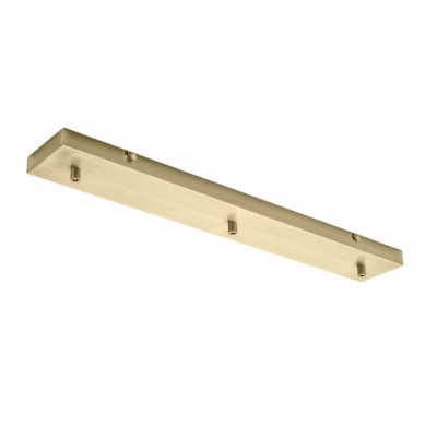 Rosace plafond rectangulaire laiton IP20 Alice – base pour suspension, design moderne, connexion centrale, facile à poser