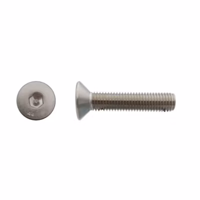 100 Vis Métaux Tête Fraisée 6 Pans Creux FHC 8 x 40 mm – DIN 7991 – Inox A4 – D-Work