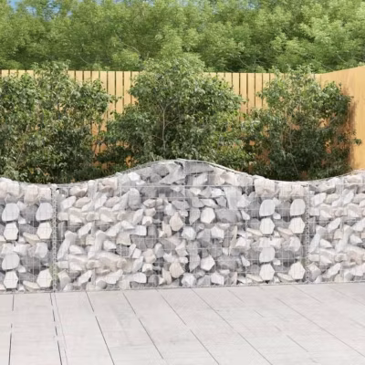 vidaXL Panier de Gabions Arqué, Mur de Soutènement Insonorisant, Cage de Gabion, Gabion pour Pierre, Décoration de Jardin 153384