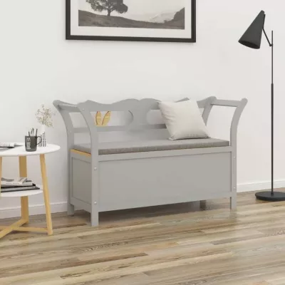 vidaXL Banc Gris 107x45x75,5 cm Bois de sapin solide 351775