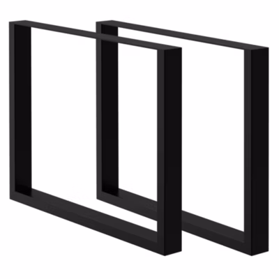 Lot de 2 pieds de table ECD Germany forme rectangulaire 90×72 cm noir acier revêtu par poudre