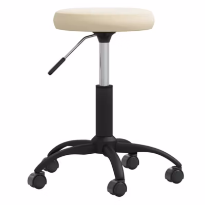 Chaise de bureau pivotante crème velours vidaXL