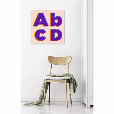 Tableau verre acrylique Abcd 60 x 60 cm – Décoration murale photo pour la maison