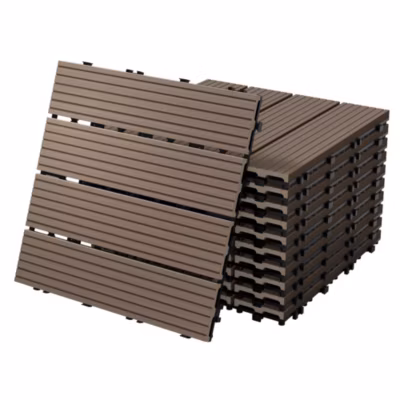Carreaux terrasse dalles 30×30 cm 2 m² carrelage jardin aspect bois marron foncé