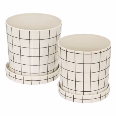 Set de 2 pots Kaya céramique D22/25cm – Atmosphera
