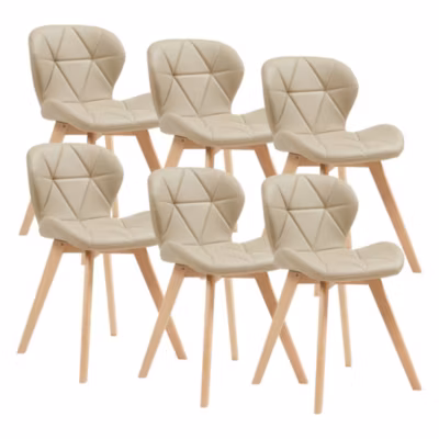 Lot de 6 chaises de salle à manger Älmhult 78 x 47 x 52 cm beige en.casa