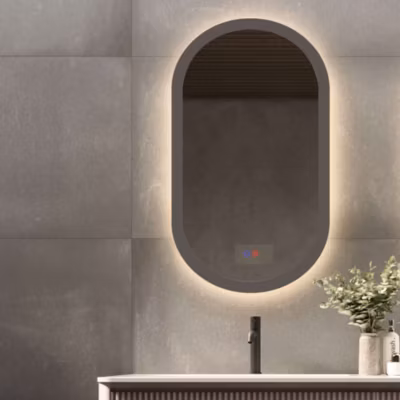 Miroir de Salle de Bain Lumineux LED Réglables 50×90 – Gris – Tactile & Anti-Buée – MILANO LEDIMEX