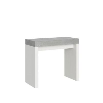 Console muraleConsole extensible 90×40/300 cm Roxell Mix dessus Gris Béton – structure Frêne Blanc