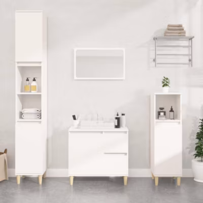 ZMH Armoire de salle de bain blanc 65x33x60 cm bois d&rsquo;ingénierie