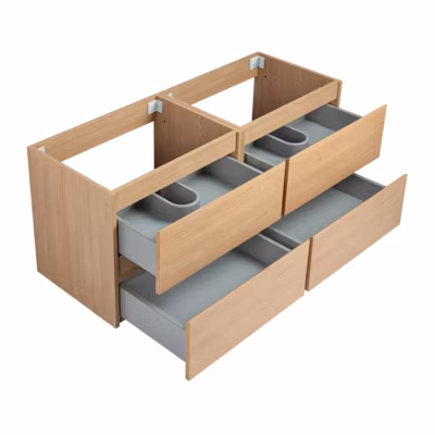 Pack Meuble prémonté 120 bois-Vasque céramique-Robinets noir – bain-bain