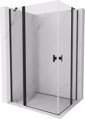 Mexen Mist Duo cabine de douche pivotante 120 x 80 cm, transparent, noir – 8A4-120-080-70-00
