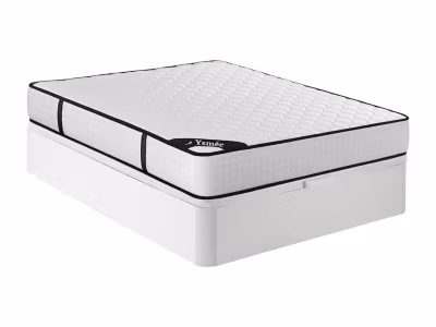 Ensemble 160 x 200 cm sommier coffre blanc + matelas ressorts ensachés 7 zones et mémoire de forme ép.22cm – LUREAN de YSMÉE
