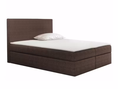 Lit continental Baltimore 163, Double, Marron, Tissu, Disponible