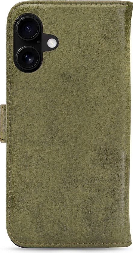 Coque de téléphone My Style adaptée à Apple iPhone 16 Plus | Portefeuille Bookcase My Style Flex Wallet | Porte-cartes pour 3 cartes | Étui de téléphone pour carte de débit / carte de transport en commun / permis de conduire – vert olive