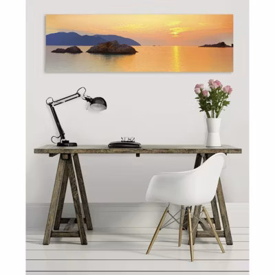 Tableau toile XXL en kit Orange Mood 130 x 40 cm – Toile textile sans PVC