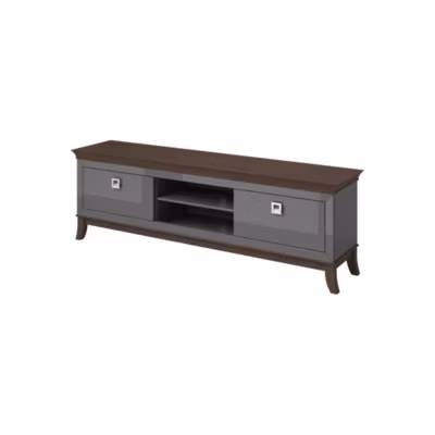 Meuble TV XL 196 cm collection PALACE. Couleur gris et chene
