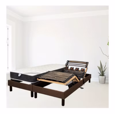 Sommier électrique Essenzia Zen EMOTION MARRON 80×200 Lattes et Plots