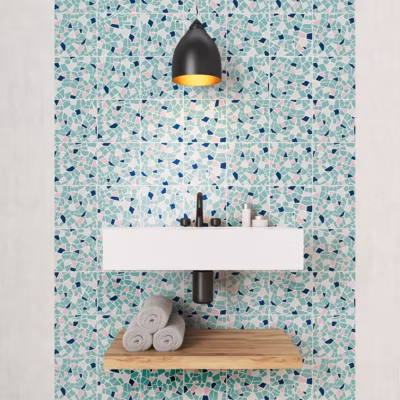 Stickers muraux – Sticker Mural Carrelage adhésif Cuisine Salle de Bain – TERRAZZO WILMER – 24stickers15x15cm