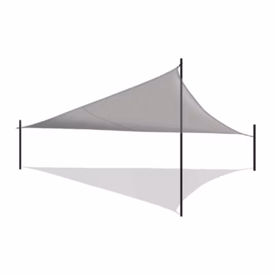 Toile d&rsquo;ombrage triangulaire + Sac, auvent imperméable d&rsquo;extérieur, pour terrasse jardin coloris gris – Format 400 x 400 x 400 cm