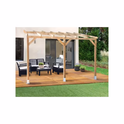 Toit Couv Terrasse en Bois 3×4.9m – sans toit