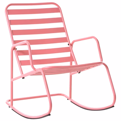 Fauteuil à bascule de jardin TURI Métal Rose