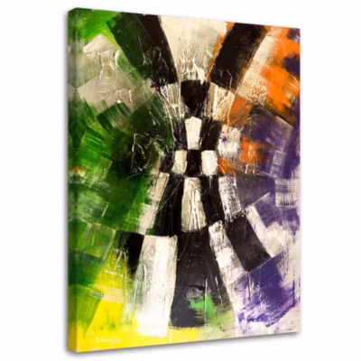 Tableau sur toile, Abstraction Multicolore 40×60 cm