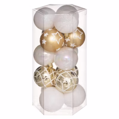 Boules de noël « colorama de noël » lot de 15 en plastique d5cm – feeric lights & christmas