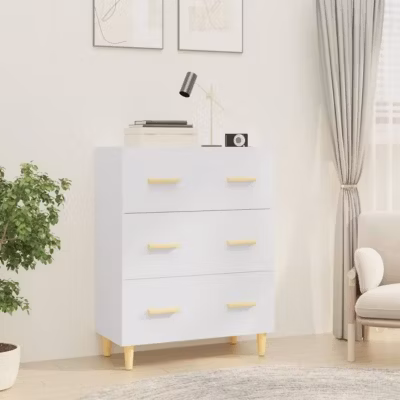 812150 vidaXL Buffet Blanc 70x34x90 cm Bois d&rsquo;ingénierie