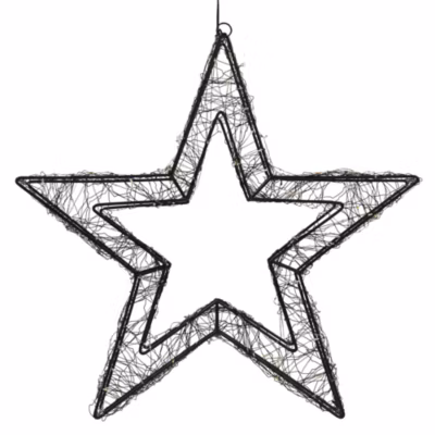 Étoile de noël décorative à suspendre ECD Germany 38 cm noir avec 500 led blanc extra chaud IP44