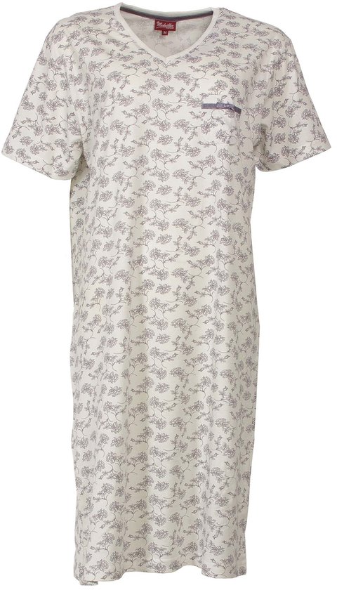 Chemise de nuit femme Medaillon – Motif floral – Grijs – Taille M