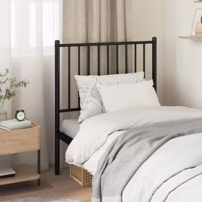 vidaXL Tête de lit métal noir 75 cm 350890
