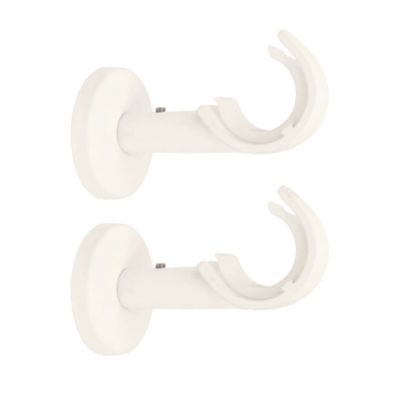 2 Supports pour Tringle à Rideaux, Mural, D.28, Saillie 60, Blanc