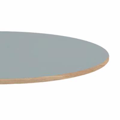 Plateau rond 70cm couleur gris medio chants imitation bois – Restootab