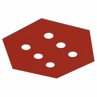LUMICOM – RIVER HEX Plafonnier, 6x GX53, max 8W, métal, rouge brillant, 80x70cm