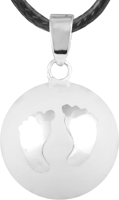 Cloche de grossesse Clariz blanche avec empreinte en argent