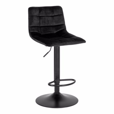 Lot de 2 Tabourets Hauts Middelfart, Noir, Velours, 43x43x108 cm, Seven Design
