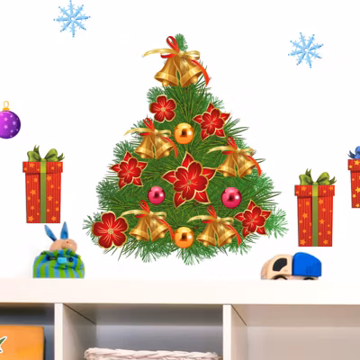 Sticker Décoration pour noël – Autocollants stickers adhésifs noël – décoration fêtes – 70x70cm