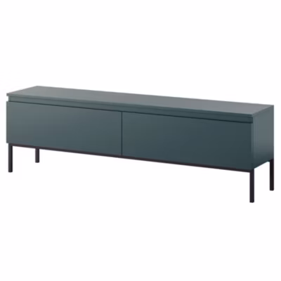 Meuble TV 150 cm vert foncé pieds noirs Bemmi