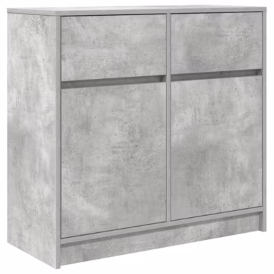 Buffet avec tiroir gris béton 80x34x76 cm bois d&rsquo;ingénierie vidaXL