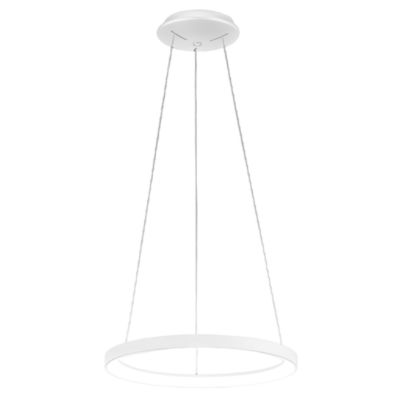Krizia – Suspension LED dimmable 50W – 2900lm, lumière chaude 3000K, anneau blanc mat, diffuseur opale, d. 60 cm