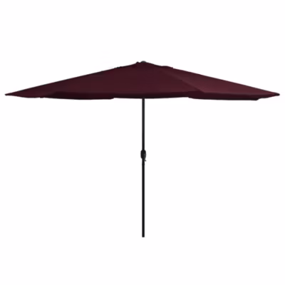 vidaXL Parasol d&rsquo;extérieur avec mât en métal 400 cm Rouge bordeaux