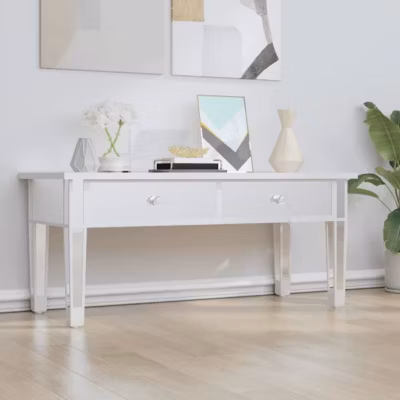 348528 vidaXL Table basse à miroir 106x45x45 cm Bois d&rsquo;ingénierie et verre